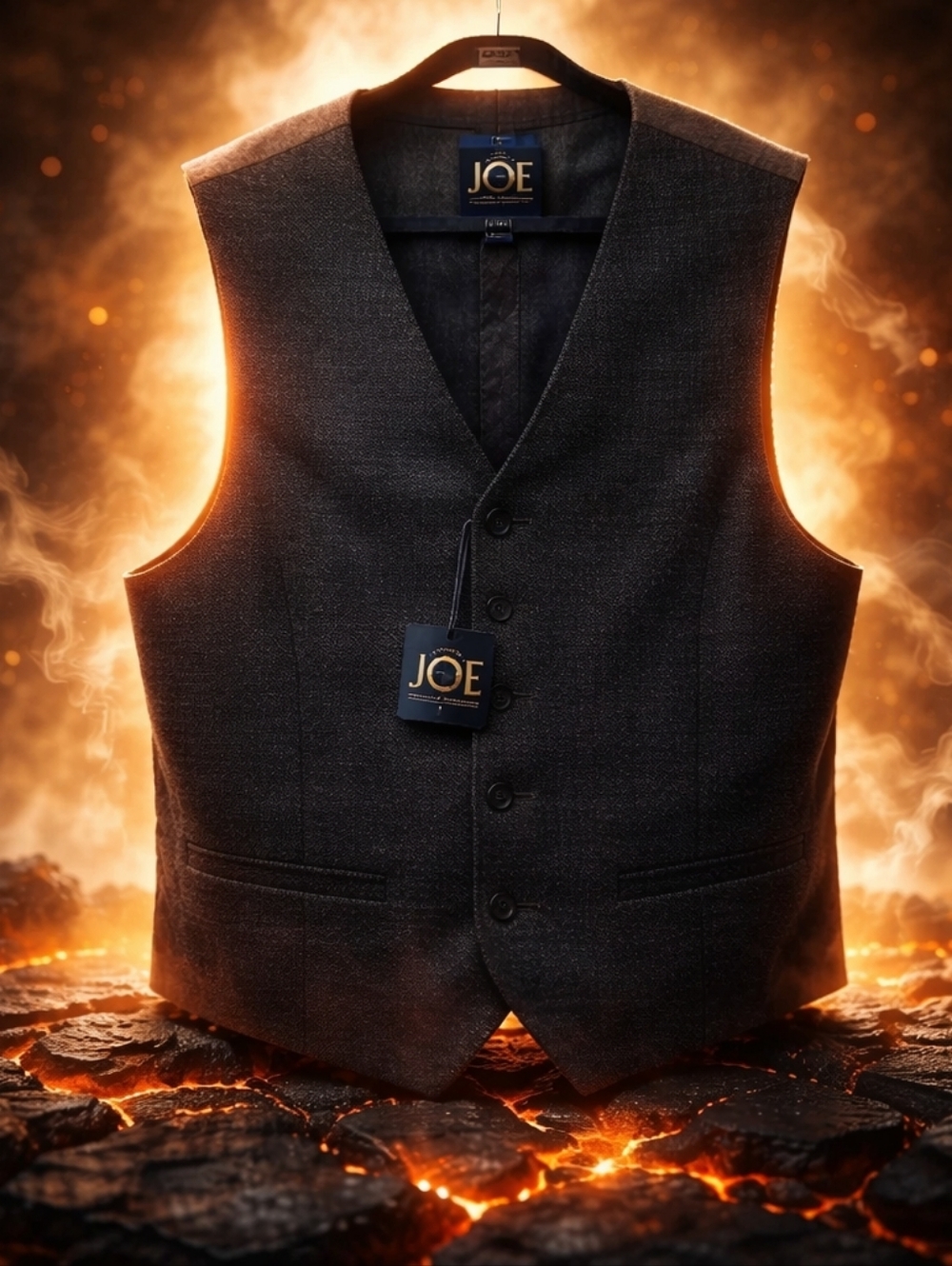 JOE Men's Tailored Dark Charcoal Vest